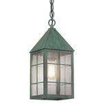 Ashford H Pattern Outdoor Pendant - Verde Green / Seedy