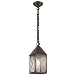 Ashford X Pattern Outdoor Pendant - Dark Brass / Seedy