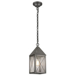 Ashford X Pattern Outdoor Pendant - Gunmetal / Seedy