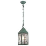 Ashford X Pattern Outdoor Pendant - Verde Green / Seedy