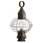 Ellington Outdoor Post Light - Dark Brass / Clear