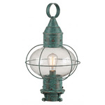 Ellington Outdoor Post Light - Verde Green / Clear