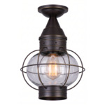 Ellington Outdoor Semi Flush Ceiling Light - Bronze / Clear