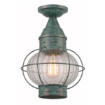 Ellington Outdoor Semi Flush Ceiling Light - Verde Green / Optic