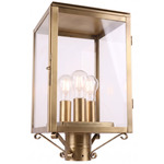 Westbrook Outdoor Post Light - Antique Brass / Clear