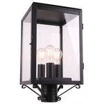 Westbrook Outdoor Post Light - Matte Black / Clear