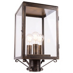 Westbrook Outdoor Post Light - Dark Brass / Clear