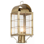 Durham Outdoor Post Light - Antique Brass / Clear