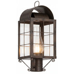 Durham Outdoor Post Light - Dark Brass / Clear