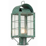 Durham Outdoor Post Light - Verde Green / Clear
