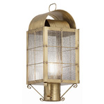 Durham Outdoor Post Light - Antique Brass / Seedy