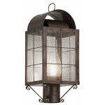 Durham Outdoor Post Light - Dark Brass / Seedy