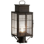 Norfield Outdoor Post Light - Dark Brass / Seedy
