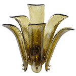 Cala Wall Sconce - Antique Brass / Smoke Green Glass