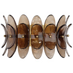 Coronet Wall Sconce - Antique Brass / Taupe Glass
