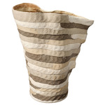 Textile Porcelain Vase - Brown / Cream