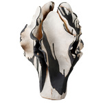 Agatha Ceramic Vase - Off White / Matte Black