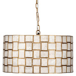 Cinema Chandelier - Antique Brass / Faux Alabaster