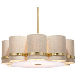 Carousel Chandelier - Brushed Brass / Jute