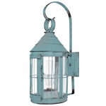 Heal Outdoor Wall Sconce w/ Chimney - Verdi Gris / Frosted