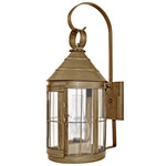 Heal Outdoor Wall Sconce w/ Chimney - Antique Brass / Frosted