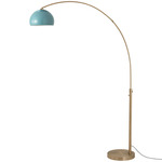 Float Half Dome Arc Floor Lamp - Weathered Brass / Pool Blue