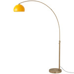 Float Half Dome Arc Floor Lamp - Weathered Brass / Mustard
