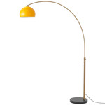 Float Half Dome Arc Floor Lamp - Weathered Brass / Black / Mustard