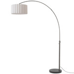 Float Scallop Arc Floor Lamp - Black Nickel / Black / White