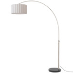 Float Scallop Arc Floor Lamp - Satin Nickel / Black / White