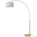 Float Scallop Arc Floor Lamp - Weathered Brass / White
