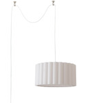 Scallop Swag Pendant - Satin Nickel / White