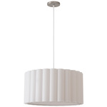 Scallop Pendant - Satin Nickel / White