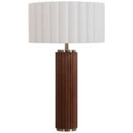 Tambo Scallop Table Lamp - Dark Walnut / White
