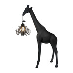 Giraffe In Love Floor Lamp - Black