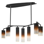 Tropo Linear Pendant - Blackened Brass / Ombre Gradient