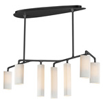 Tropo Linear Pendant - Blackened Brass / White