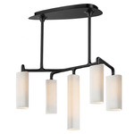 Tropo Linear Pendant - Blackened Brass / White