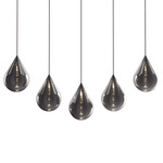 Flare Bead Linear Multi-Light Pendant - White / Silver