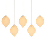 Flare Top Linear Multi-Light Pendant - White / Opal
