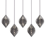 Flare Top Linear Multi-Light Pendant - White / Silver