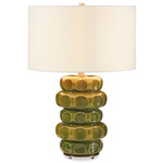 Masau Table Lamp - Green-Antique Brass / White