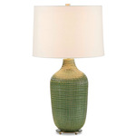 Dulcich Table Lamp - Green-Antique Brass / White