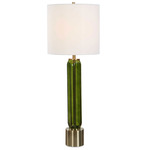 Aspis Table Lamp - Green/Antique Gold / White