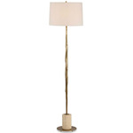 Halen Floor Lamp - Antique Brass / Natural / Beige