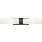 Fairfax Double Bathroom Vanity Light - Aged Iron / Opal Etched