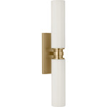 Fairfax Double Bathroom Vanity Light - Estate Brass / Opal Etched