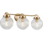 Preston Bathroom Vanity Light - Satin Brass / Clear