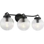 Preston Bathroom Vanity Light - Midnight Black / Clear