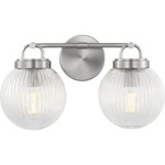 Preston Bathroom Vanity Light - Brushed Nickel / Clear